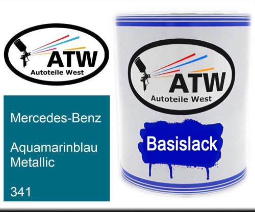 Mercedes-Benz, Aquamarinblau Metallic, 341: 1L Lackdose, von ATW Autoteile West.